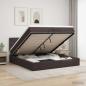 Preview: ARDEBO.de - Ottoman Bett mit Matratze Dunkelbraun 200 x 200 cm Stoff