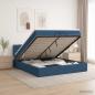 Preview: ARDEBO.de - Ottoman Bett mit Matratze mit Kopfteil Blau 200 x 200 cm Stoff