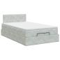 Preview: Ottoman Bett mit Matratze Hellgrau 120 x 190 cm Samt