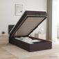 Preview: ARDEBO.de - Ottoman-Bett mit Matratze und LED Dunkelbraun 90 x 190 cm Stoff