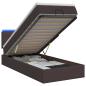 Preview: Ottoman-Bett mit Matratze und LED Dunkelbraun 90 x 190 cm Stoff