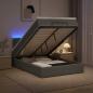 Preview: ARDEBO.de - Ottoman-Bett mit Matratze und LED Dunkelgrau 120 x 190 cm Stoff