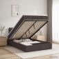 Preview: ARDEBO.de - Ottoman-Bett mit Matratze und LED Dunkelbraun 120 x 200 cm