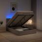 Preview: ARDEBO.de - Ottoman-Bett mit Matratze und LED Taupe 120 x 200 cm Stoff