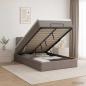 Preview: Ottoman-Bett mit Matratze und LED Taupe 120 x 200 cm Stoff
