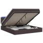 Preview: Ottoman-Bett mit Matratze und LED Dunkelbraun 160 x 200 cm