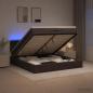 Preview: ARDEBO.de - Ottoman-Bett mit Matratze und LED Dunkelbraun 200 x 200 cm