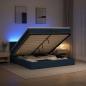 Preview: ARDEBO.de - Ottoman-Bett mit Matratze und LED Blau 200 x 200 cm Stoff