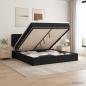 Preview: ARDEBO.de - Ottoman-Bett mit Matratze und LED Schwarz 200 x 200 cm Samt