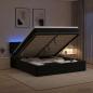 Preview: Ottoman-Bett mit Matratze und LED Schwarz 200 x 200 cm Samt