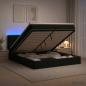 Preview: Ottoman-Bett mit Matratze und LED Schwarz 200 x 200 cm Samt