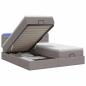 Preview: Ottoman-Bett mit Matratze und LED Taupe 160 x 200 cm Stoff