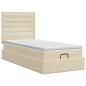 Preview: Ottoman Bett mit Matratze mit Kopfteil Creme 80 x 200 cm Stoff