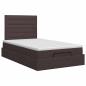 Preview: Ottoman Bett mit Matratze Dunkelbraun 120 x 200 cm Stoff