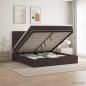 Preview: ARDEBO.de - Ottoman Bett mit Matratze Dunkelbraun 140 x 190 cm Stoff