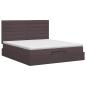 Preview: Ottoman Bett mit Matratze Dunkelbraun 140 x 190 cm Stoff