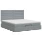 Preview: Ottoman Bett mit Matratze Hellgrau 180 x 200 cm Stoff