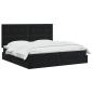 Preview: Ottoman Bett mit Matratze Schwarz 200 x 200 cm Samt