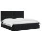 Preview: Ottoman Bett mit Matratze Schwarz 200 x 200 cm Samt