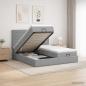 Preview: ARDEBO.de - Ottoman Bett mit Matratze mit Kopfteil 2 stk. Hellgrau Stoff