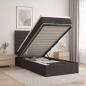 Preview: Ottoman-Bett mit Matratze und LED Dunkelbraun 100 x 200 cm