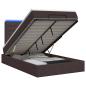 Preview: Ottoman-Bett mit Matratze und LED Dunkelbraun 120 x 200 cm