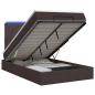 Preview: Ottoman-Bett mit Matratze und LED Dunkelbraun 120 x 200 cm
