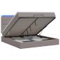 Preview: Ottoman-Bett mit Matratze und LED Taupe 180 x 200 cm Stoff