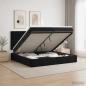 Preview: ARDEBO.de - Ottoman-Bett mit Matratze und LED Schwarz 200 x 200 cm Samt