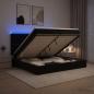 Preview: Ottoman-Bett mit Matratze und LED Schwarz 200 x 200 cm Samt