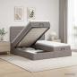 Preview: ARDEBO.de - Ottoman-Bett mit Matratze und LED Taupe 160 x 200 cm Stoff