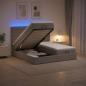 Preview: Ottoman-Bett mit Matratze und LED Taupe 160 x 200 cm Stoff