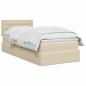 Preview: Aufbewahrungsbett mit Matratze Creme 100 x 200 cm Samt