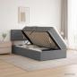 Preview: ARDEBO.de - LED-Speicherbett mit Matratze Dunkelgrau 90 x 190 cm Stoff