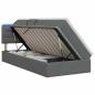 Preview: LED-Speicherbett mit Matratze Dunkelgrau 90 x 190 cm Stoff