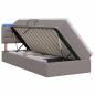 Preview: LED-Speicherbett mit Matratze Taupe 90 x 200 cm Stoff