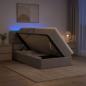 Preview: LED-Speicherbett mit Matratze Taupe 90 x 200 cm Stoff