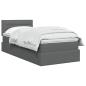 Preview: LED-Speicherbett mit Matratze Dunkelgrau 100 x 200 cm Stoff