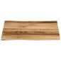 Preview: Tischplatte mit Baumkante 40x40x2,5 cm Raues Mango Massivholz
