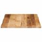Preview: Tischplatte mit Baumkante 40x40x2,5 cm Raues Mango Massivholz