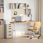 Preview: Schreibtischplatte Hellbraun 140x60x2,5 cm Massivholz Eiche
