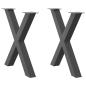 Preview: Esstischbeine X-Form 2 Stk. Anthrazit 70x(72-73) cm Stahl