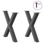 Preview: Esstischbeine X-Form 2 Stk. Anthrazit 70x(72-73) cm Stahl