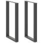 Preview: Bartischbeine U-Form 2 Stk. Anthrazit 60x(100-101) cm Stahl