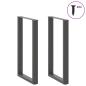 Preview: Bartischbeine U-Form 2 Stk. Anthrazit 60x(100-101) cm Stahl