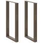 Preview: Bartischbeine U-Form 2 Stk. Naturstahl 60x(100-101) cm Stahl