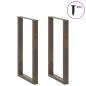 Preview: Bartischbeine U-Form 2 Stk. Naturstahl 60x(100-101) cm Stahl