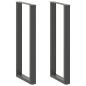 Preview: Bartischbeine U-Form 2 Stk. Anthrazit 40x(110-111) cm Stahl