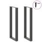 Preview: Bartischbeine U-Form 2 Stk. Anthrazit 40x(110-111) cm Stahl