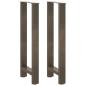 Preview: Bartischbeine Naturstahl 2 Stk. 40x(100-101) cm Stahl